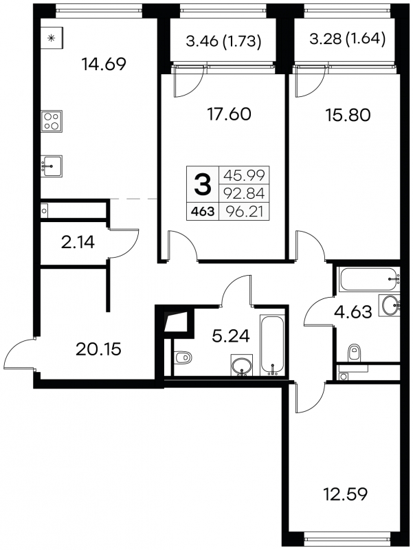 2-комнатная квартира с отделкой в ЖК Новоданиловская 8 на 21 этаже в 1 секции. Сдача в 4 кв. 2022 г.