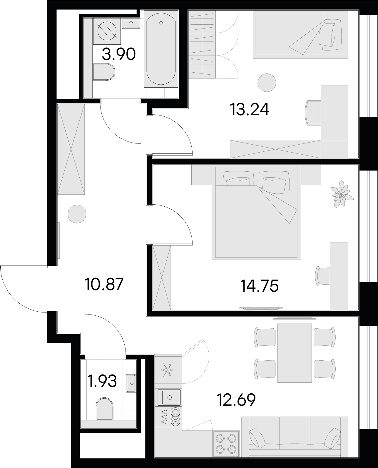 1-комнатная квартира с отделкой в ЖК Эко-квартал VERY на 17 этаже в 1 секции. Сдача в 1 кв. 2024 г.