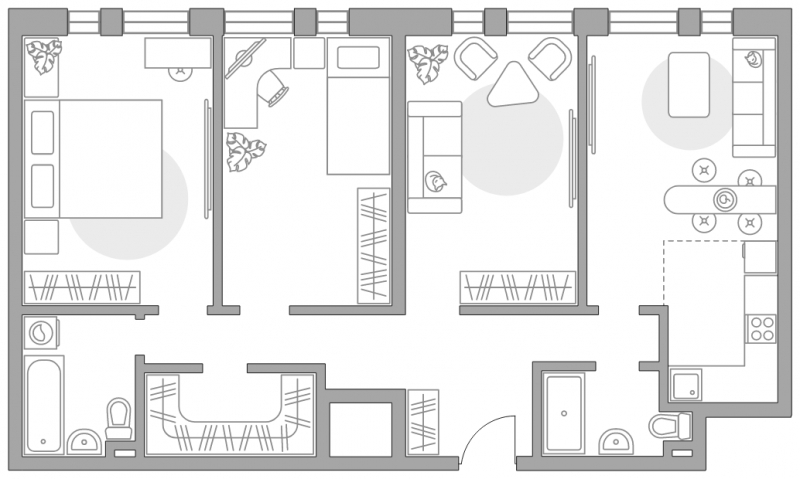 1-комнатная квартира с отделкой в ЖК Бунинские кварталы на 11 этаже в 1 секции. Сдача в 2 кв. 2026 г.