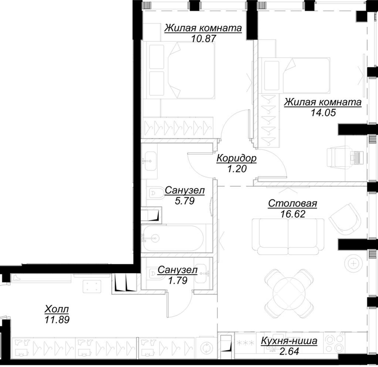 1-комнатная квартира с отделкой в Клубный город на реке Primavera на 6 этаже в 1 секции. Дом сдан.