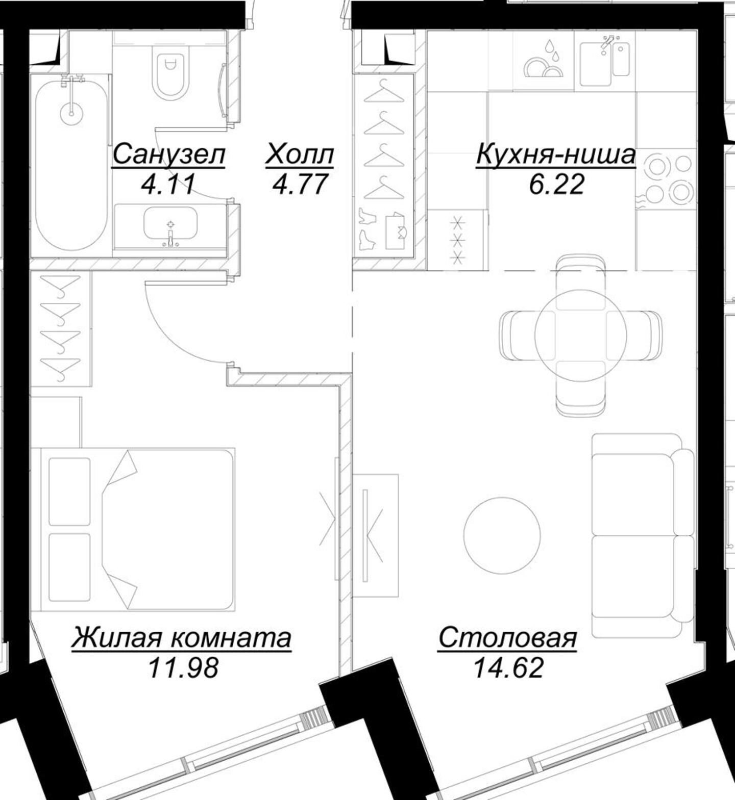 2-комнатная квартира в ЖК Ново-Никольское на 9 этаже в 4 секции. Дом сдан.