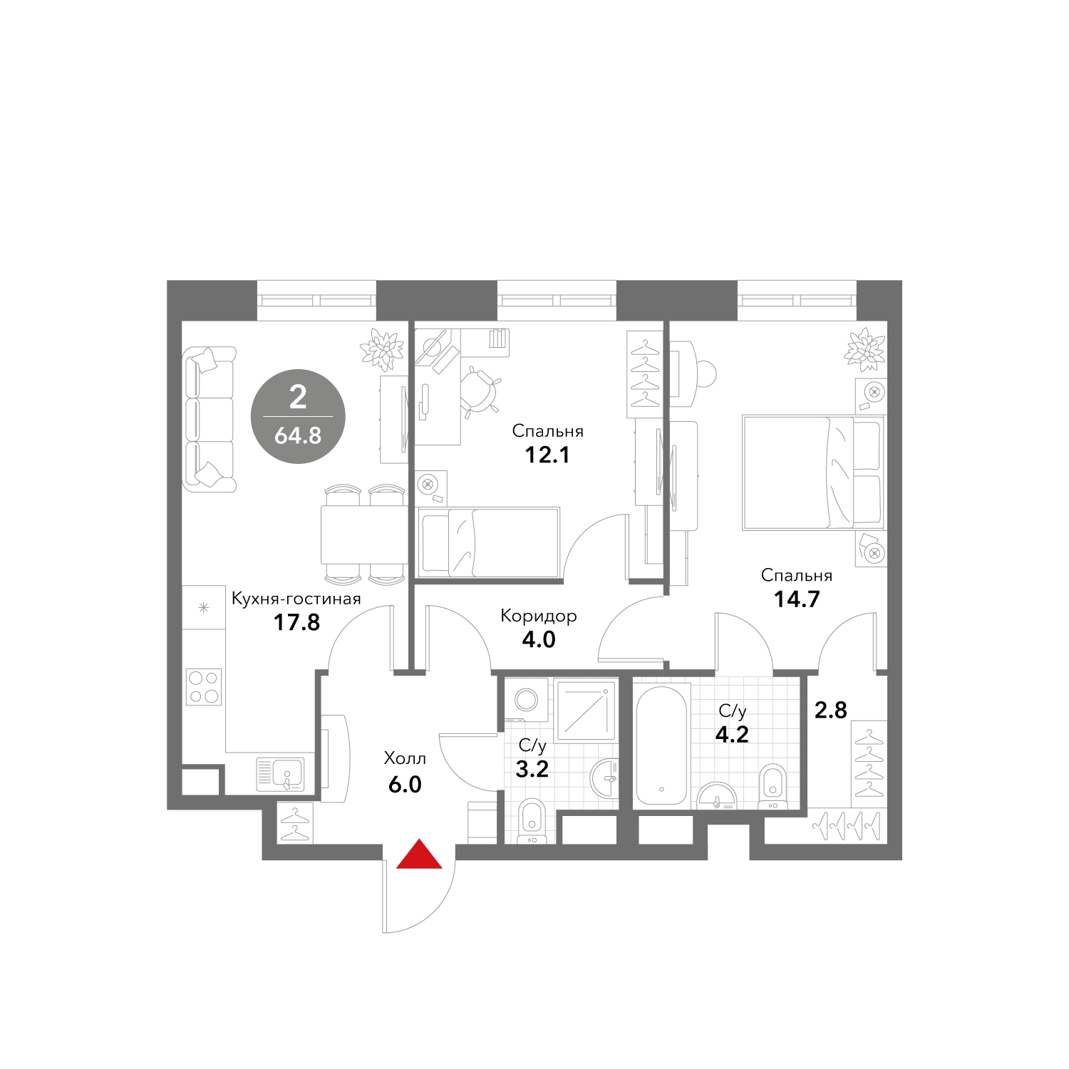1-комнатная квартира с отделкой в ЖК AVrorA на 9 этаже в 2 секции. Дом сдан.