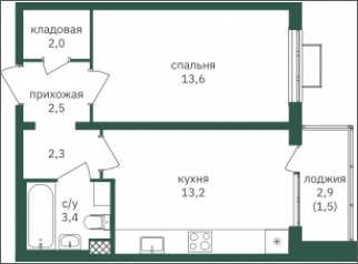 3-комнатная квартира с отделкой в ЖК GloraX Aura Белорусская на 9 этаже в 1 секции. Сдача в 3 кв. 2024 г.