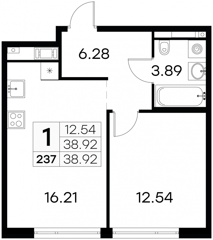 1-комнатная квартира с отделкой в ЖК Дмитровский парк на 24 этаже в 1 секции. Сдача в 4 кв. 2023 г.