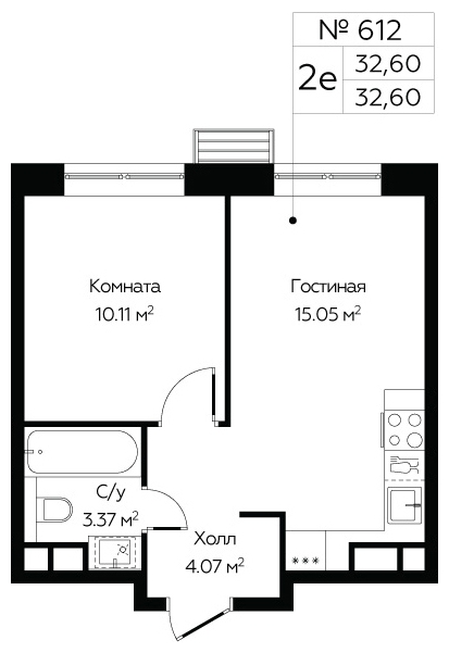 2-комнатная квартира с отделкой в ЖК MOD на 33 этаже в 1 секции. Сдача в 4 кв. 2024 г.