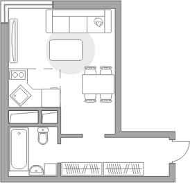 1-комнатная квартира в ЖК Сити комплекс «MirrorЗдание» на 19 этаже в 1 секции. Сдача в 4 кв. 2024 г.
