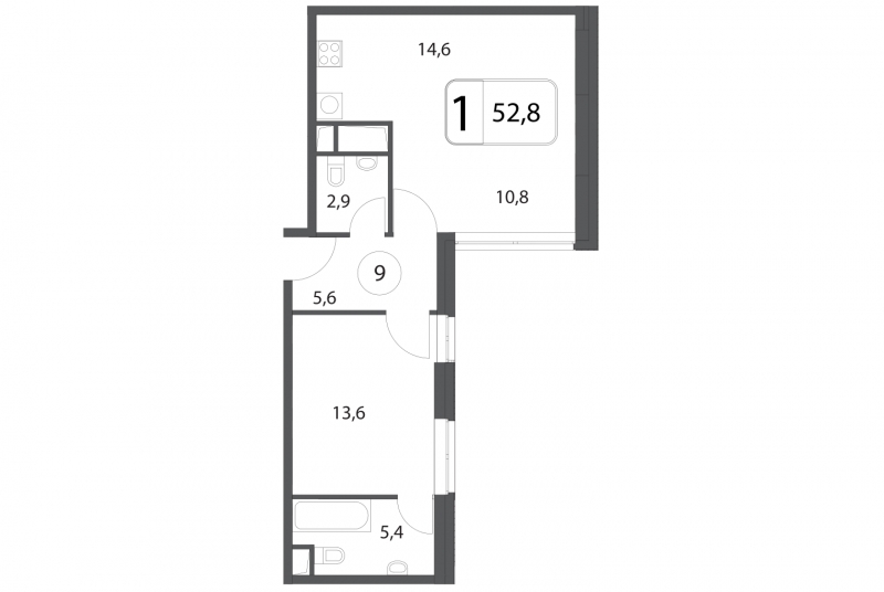 1-комнатная квартира (Студия) с отделкой в ЖК Лучи на 6 этаже в 1 секции. Сдача в 3 кв. 2024 г.