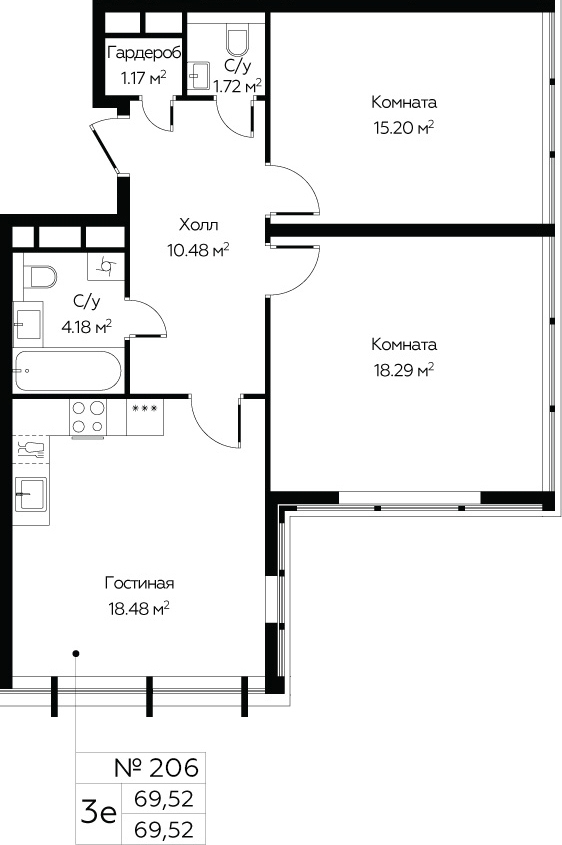 2-комнатная квартира с отделкой в ЖК GloraX Aura Василеостровский на 14 этаже в 1 секции. Сдача в 1 кв. 2025 г.