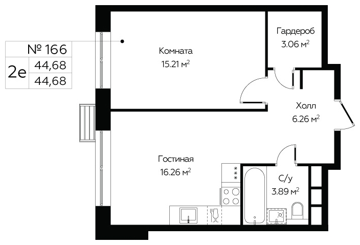 1-комнатная квартира в ЖК Dream Towers на 8 этаже в 1 секции. Дом сдан.