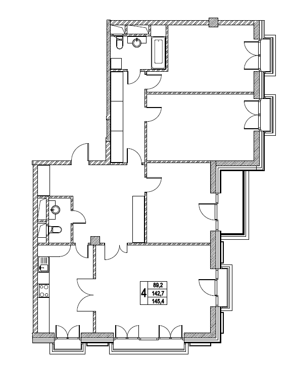 1-комнатная квартира в Апарт-Комплекс Волга на 3 этаже в 1 секции. Дом сдан.