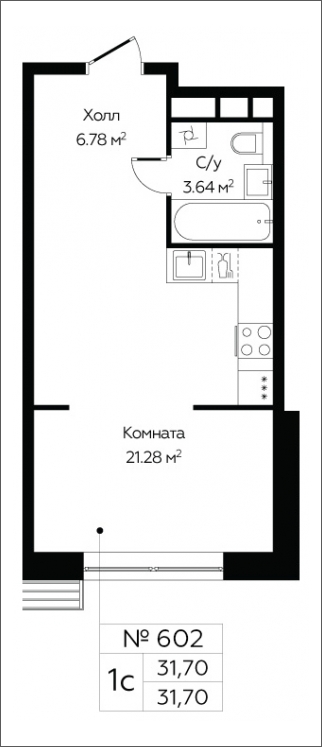 1-комнатная квартира в ЖК Dream Towers на 11 этаже в 1 секции. Дом сдан.