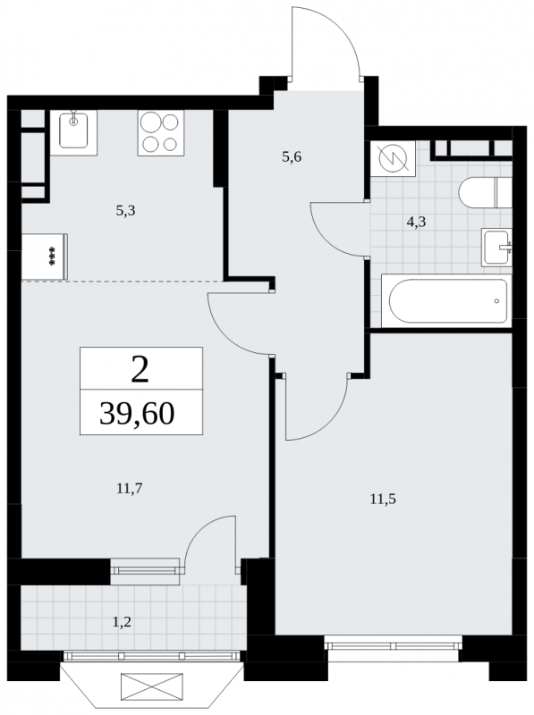 2-комнатная квартира с отделкой в ЖК Зеленая Вертикаль на 25 этаже в 1 секции. Сдача в 1 кв. 2023 г.
