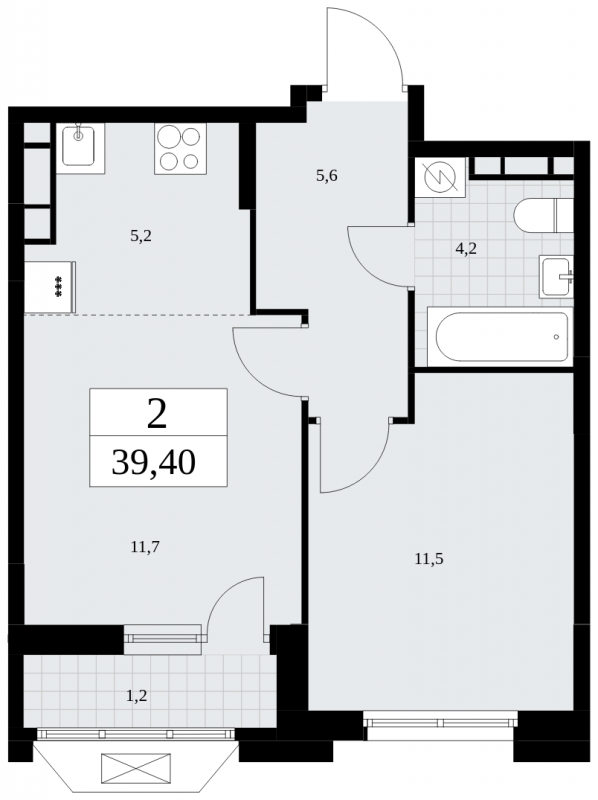 2-комнатная квартира с отделкой в ЖК MOD на 50 этаже в 1 секции. Сдача в 4 кв. 2024 г.