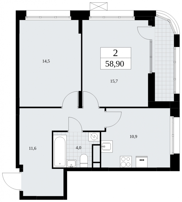 1-комнатная квартира в ЖК Сити комплекс «MirrorЗдание» на 8 этаже в 2 секции. Сдача в 4 кв. 2024 г.