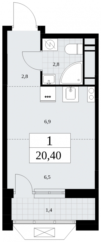 2-комнатная квартира с отделкой в ЖК GloraX Aura Василеостровский на 5 этаже в 1 секции. Сдача в 1 кв. 2025 г.