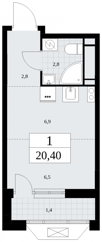 2-комнатная квартира в ЖК Сити комплекс «MirrorЗдание» на 20 этаже в 1 секции. Сдача в 4 кв. 2024 г.