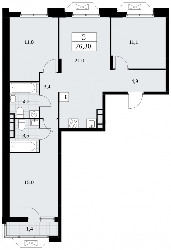 1-комнатная квартира (Студия) с отделкой в ЖК N'ICE LOFT на 17 этаже в 1 секции. Сдача в 1 кв. 2024 г.