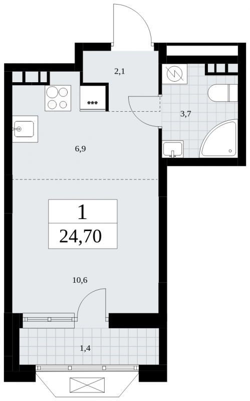 4-комнатная квартира в ЖК VOXHALL на 6 этаже в 2 секции. Сдача в 3 кв. 2025 г.