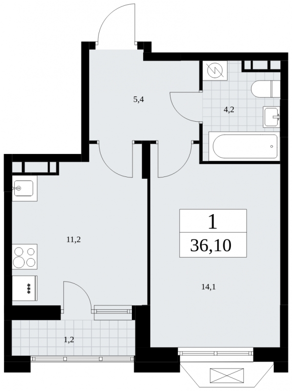 4-комнатная квартира с отделкой в ЖК Бунинские кварталы на 5 этаже в 1 секции. Сдача в 1 кв. 2026 г.