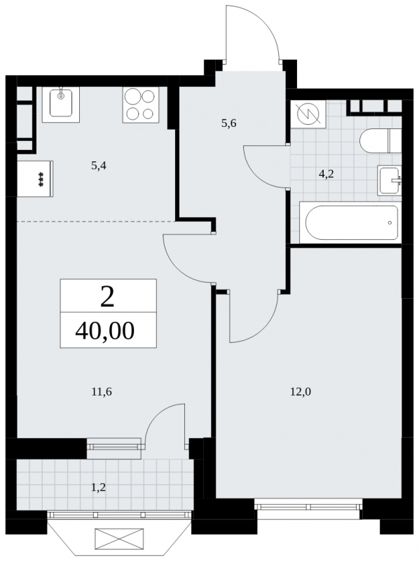 2-комнатная квартира с отделкой в ЖК GloraX Aura Белорусская на 10 этаже в 1 секции. Сдача в 3 кв. 2024 г.