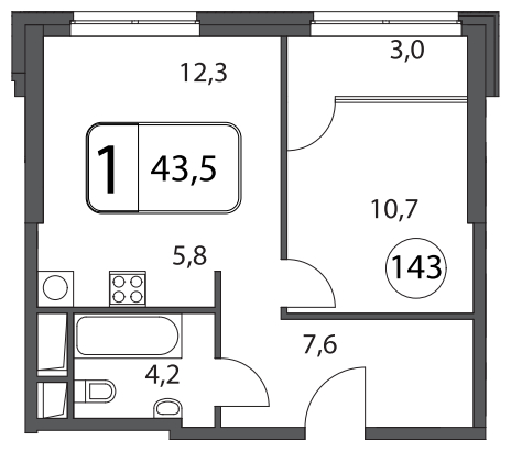 3-комнатная квартира в ЖК Клубный дом на Котельнической на 5 этаже в 3 секции. Дом сдан.