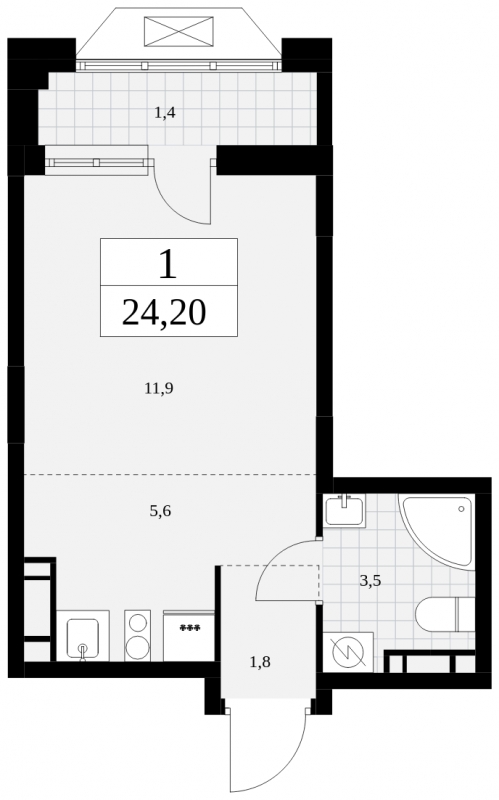 2-комнатная квартира с отделкой в ЖК Зеленая Вертикаль на 24 этаже в 1 секции. Сдача в 1 кв. 2023 г.