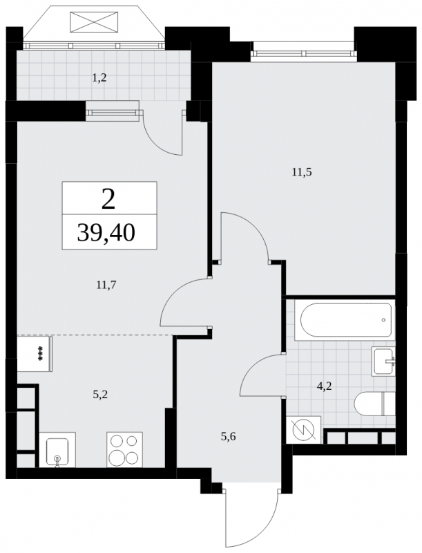 4-комнатная квартира в ЖК Бунинские кварталы на 12 этаже в 7 секции. Сдача в 4 кв. 2024 г.