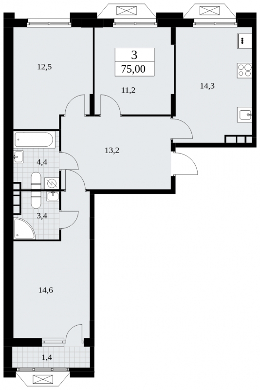 1-комнатная квартира с отделкой в ЖК Бунинские кварталы на 9 этаже в 1 секции. Сдача в 1 кв. 2026 г.