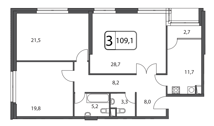 1-комнатная квартира с отделкой в ЖК Флотилия на 12 этаже в 1 секции. Дом сдан.