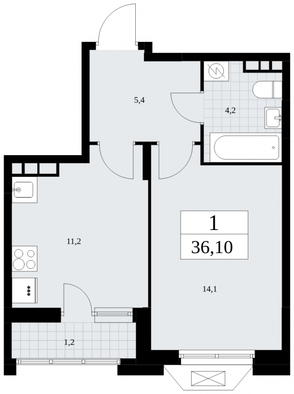 2-комнатная квартира с отделкой в ЖК Зеленая Вертикаль на 22 этаже в 1 секции. Сдача в 1 кв. 2023 г.