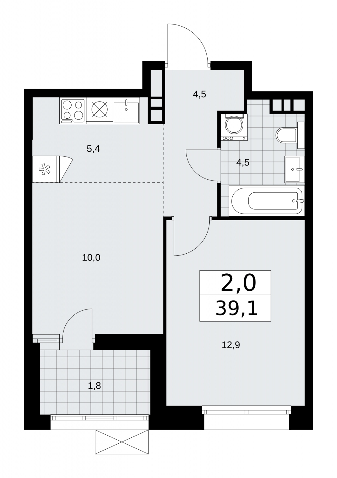 2-комнатная квартира в ЖК Сити комплекс «MirrorЗдание» на 13 этаже в 1 секции. Сдача в 4 кв. 2024 г.