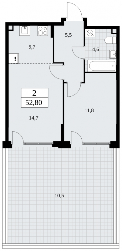 1-комнатная квартира (Студия) с отделкой в ЖК GloraX Aura Белорусская на 7 этаже в 1 секции. Сдача в 3 кв. 2024 г.