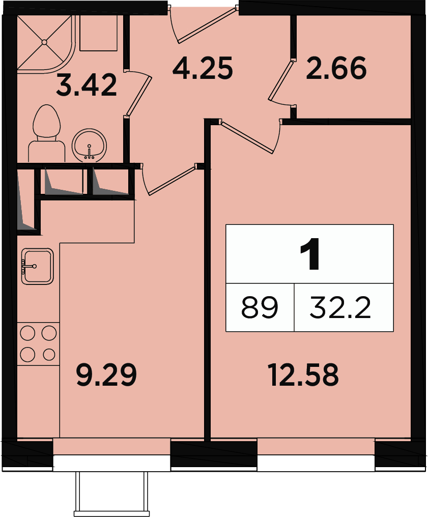 3-комнатная квартира в ЖК Легендарный Квартал на Березовой  аллее на 13 этаже в 2 секции. Сдача в 3 кв. 2019 г.