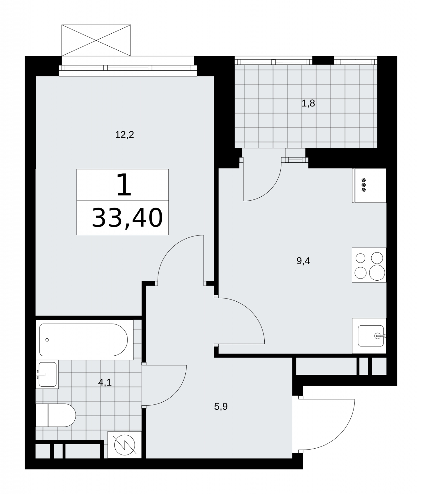 1-комнатная квартира (Студия) в ЖК Сити комплекс «MirrorЗдание» на 10 этаже в 2 секции. Сдача в 4 кв. 2024 г.