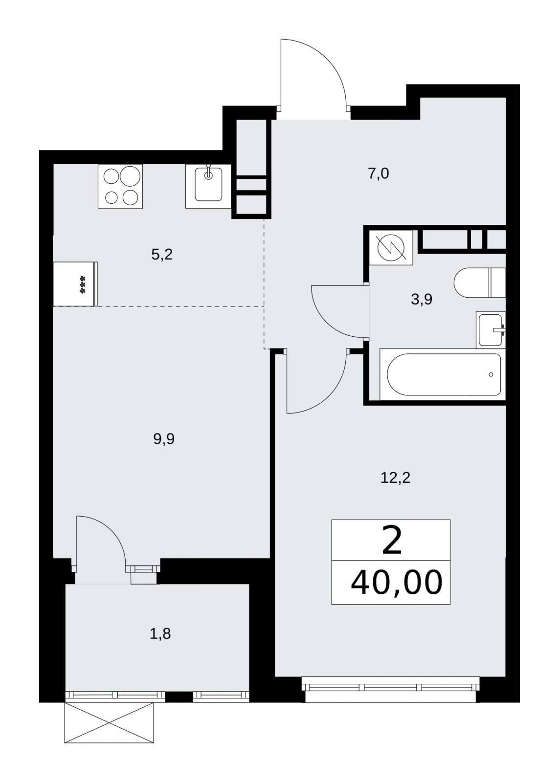 2-комнатная квартира в ЖК Сити комплекс «MirrorЗдание» на 15 этаже в 2 секции. Сдача в 4 кв. 2024 г.