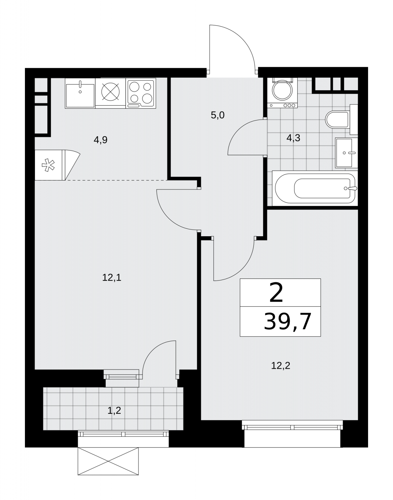 1-комнатная квартира (Студия) в ЖК Сити комплекс «MirrorЗдание» на 15 этаже в 2 секции. Сдача в 4 кв. 2024 г.