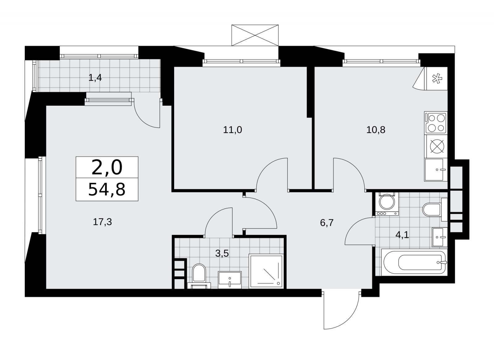 1-комнатная квартира (Студия) с отделкой в ЖК Бунинские кварталы на 17 этаже в 1 секции. Сдача в 4 кв. 2025 г.