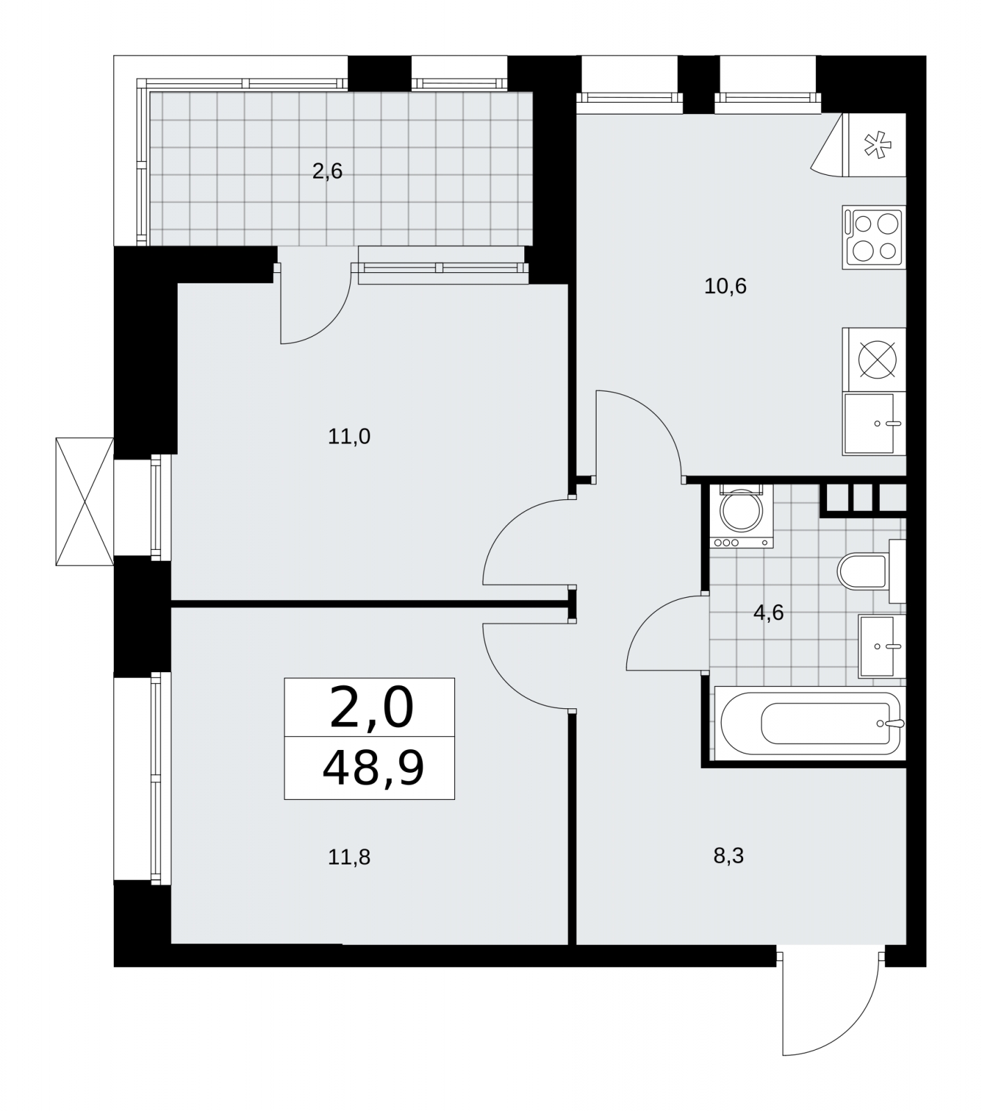 1-комнатная квартира в ЖК Сити комплекс «MirrorЗдание» на 10 этаже в 3 секции. Сдача в 4 кв. 2024 г.