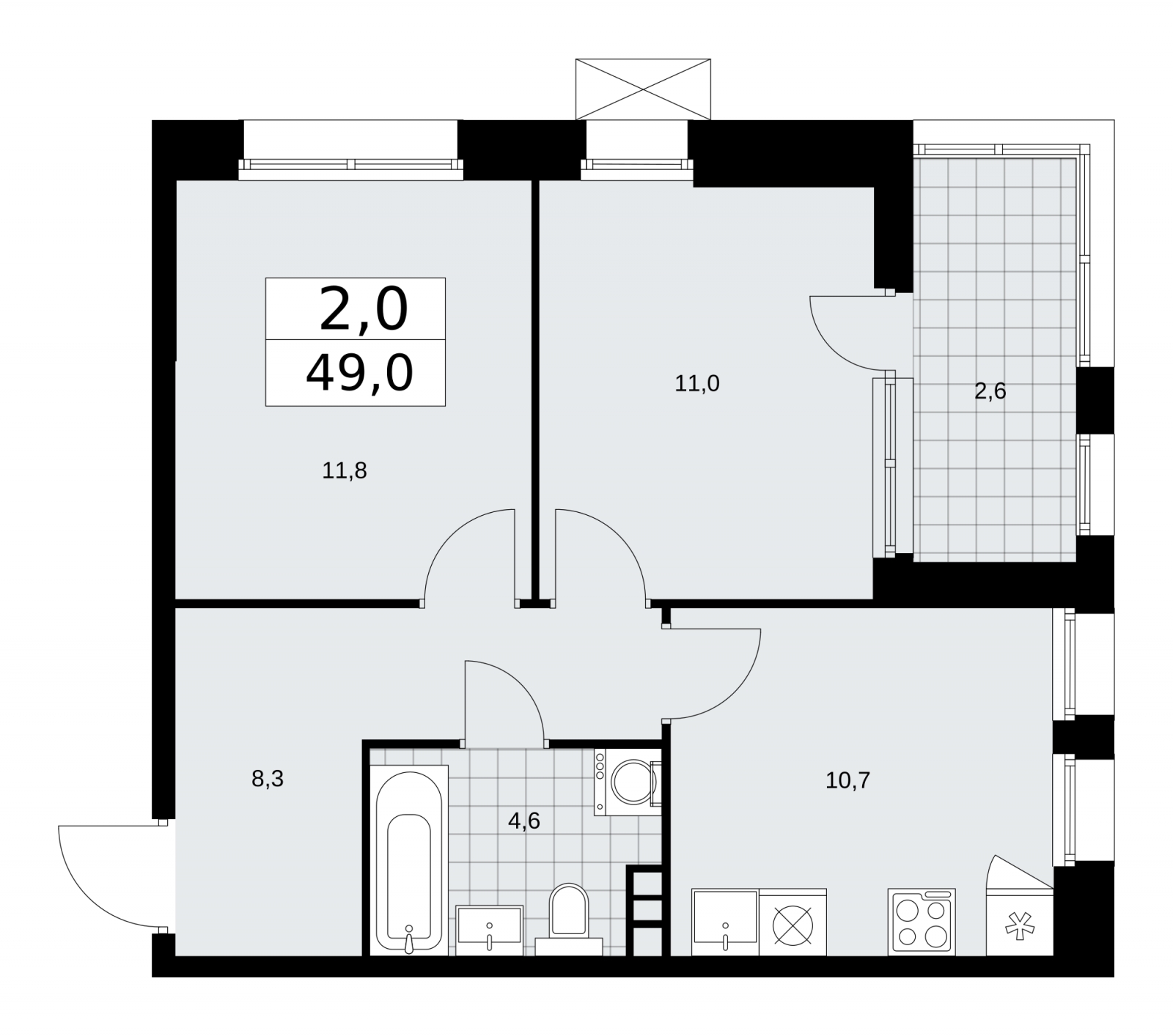 3-комнатная квартира с отделкой в ЖК Бунинские кварталы на 18 этаже в 1 секции. Сдача в 4 кв. 2024 г.