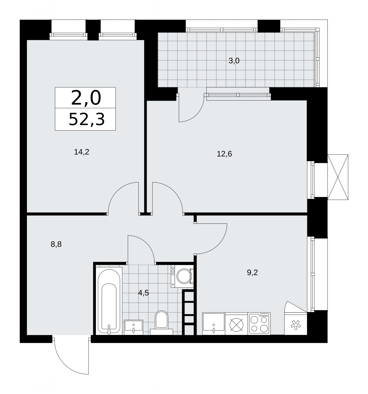 3-комнатная квартира в ЖК Сити комплекс «MirrorЗдание» на 10 этаже в 2 секции. Сдача в 4 кв. 2024 г.