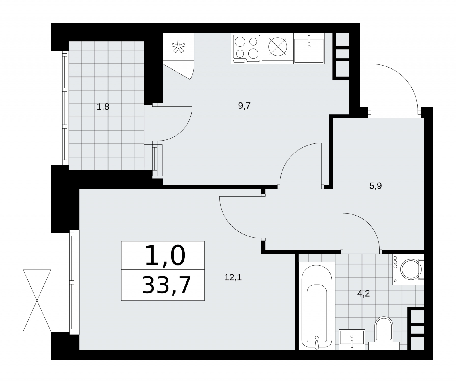 2-комнатная квартира в ЖК Сити комплекс «MirrorЗдание» на 10 этаже в 4 секции. Сдача в 4 кв. 2024 г.