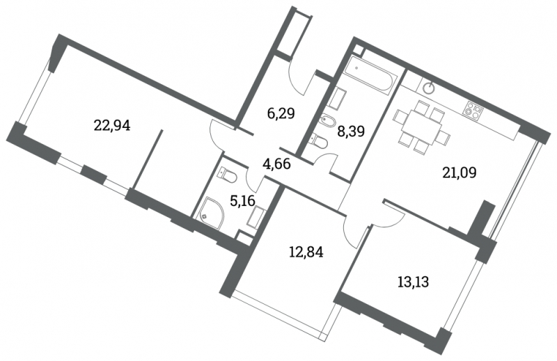 1-комнатная квартира с отделкой в ЖК Лучи на 15 этаже в 1 секции. Сдача в 3 кв. 2024 г.
