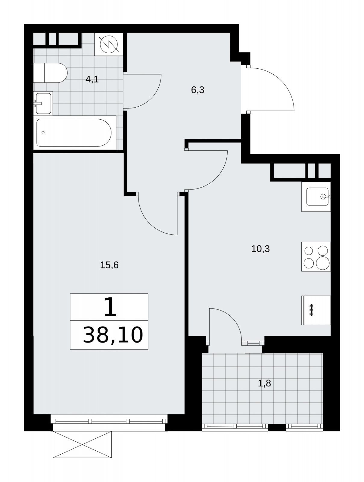 3-комнатная квартира с отделкой в ЖК Дом Достижение на 23 этаже в IV секции. Сдача в 3 кв. 2023 г.