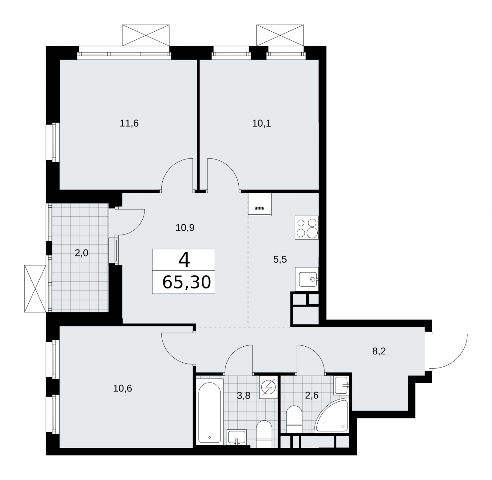 1-комнатная квартира с отделкой в ЖК Новоданиловская 8 на 9 этаже в 1 секции. Сдача в 4 кв. 2022 г.