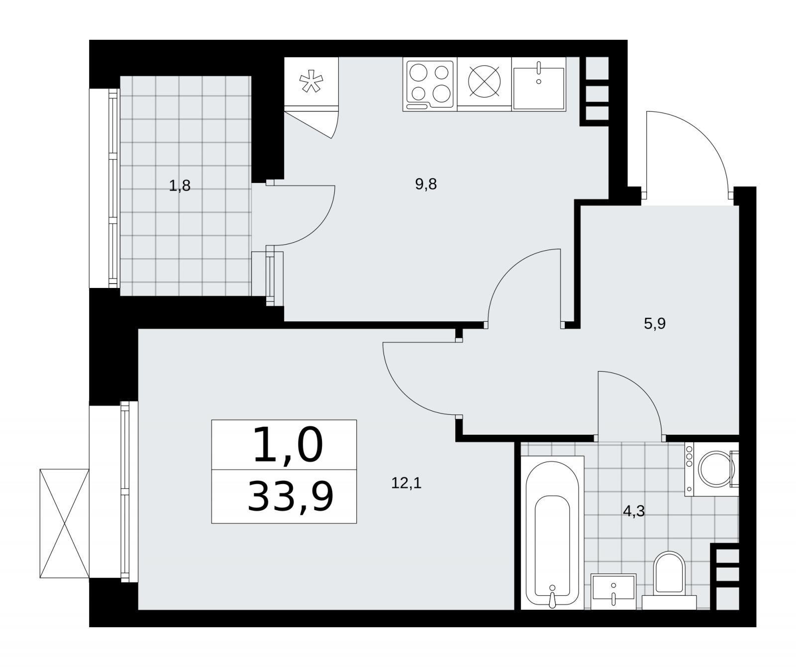3-комнатная квартира в ЖК Сити комплекс «MirrorЗдание» на 23 этаже в 1 секции. Сдача в 4 кв. 2024 г.
