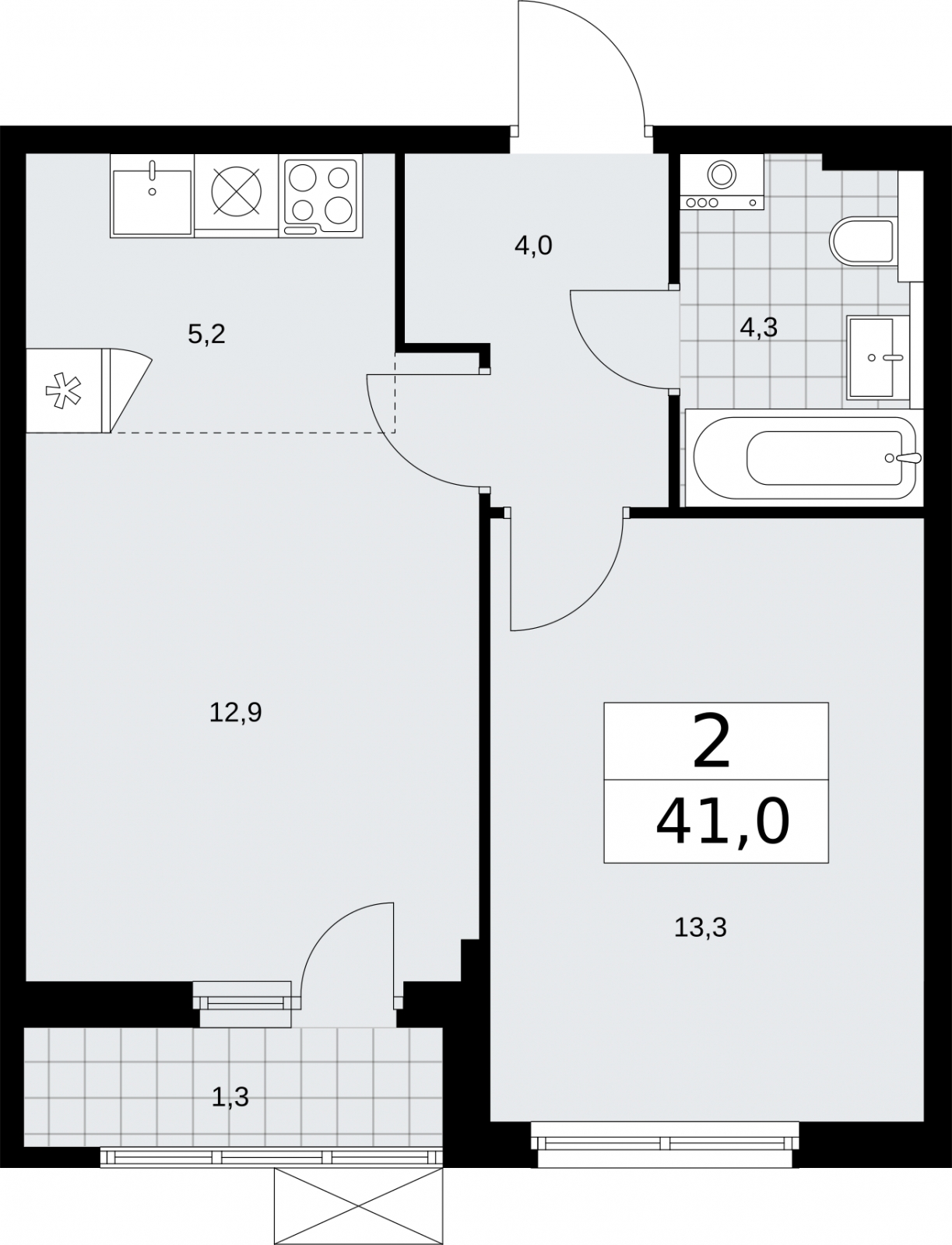 4-комнатная квартира с отделкой в ЖК Бунинские кварталы на 8 этаже в 1 секции. Сдача в 1 кв. 2026 г.