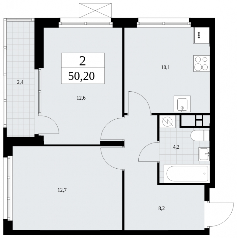 1-комнатная квартира (Студия) с отделкой в ЖК Амурский парк на 2 этаже в 3 секции. Сдача в 3 кв. 2024 г.