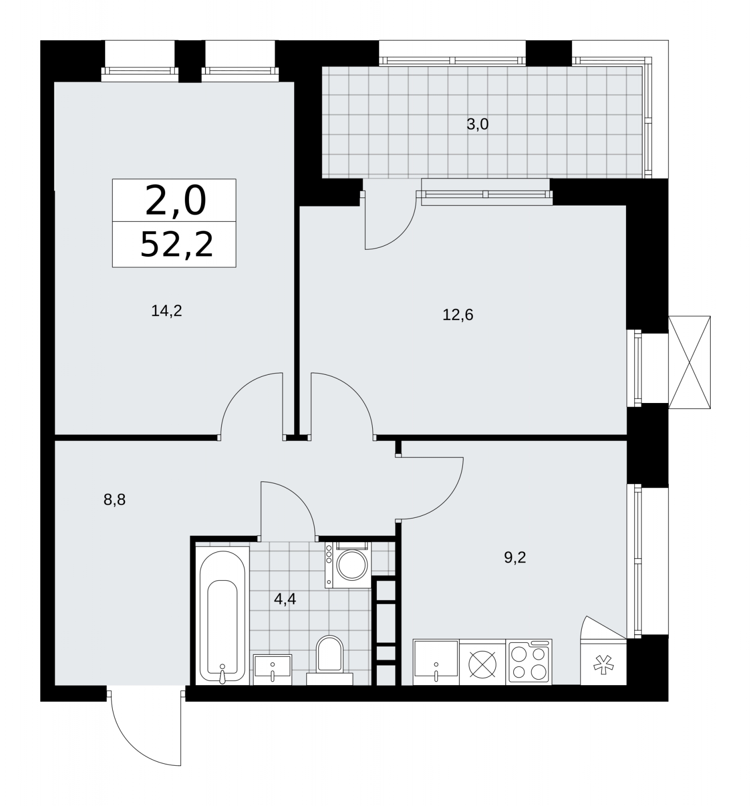1-комнатная квартира с отделкой в ЖК Бунинские кварталы на 8 этаже в 2 секции. Сдача в 1 кв. 2026 г.