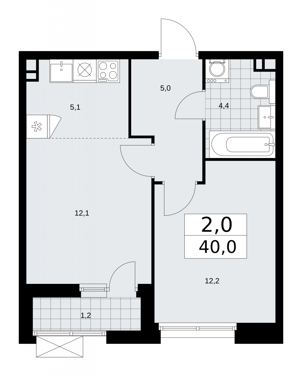 1-комнатная квартира с отделкой в ЖК Бунинские кварталы на 8 этаже в 1 секции. Сдача в 4 кв. 2025 г.