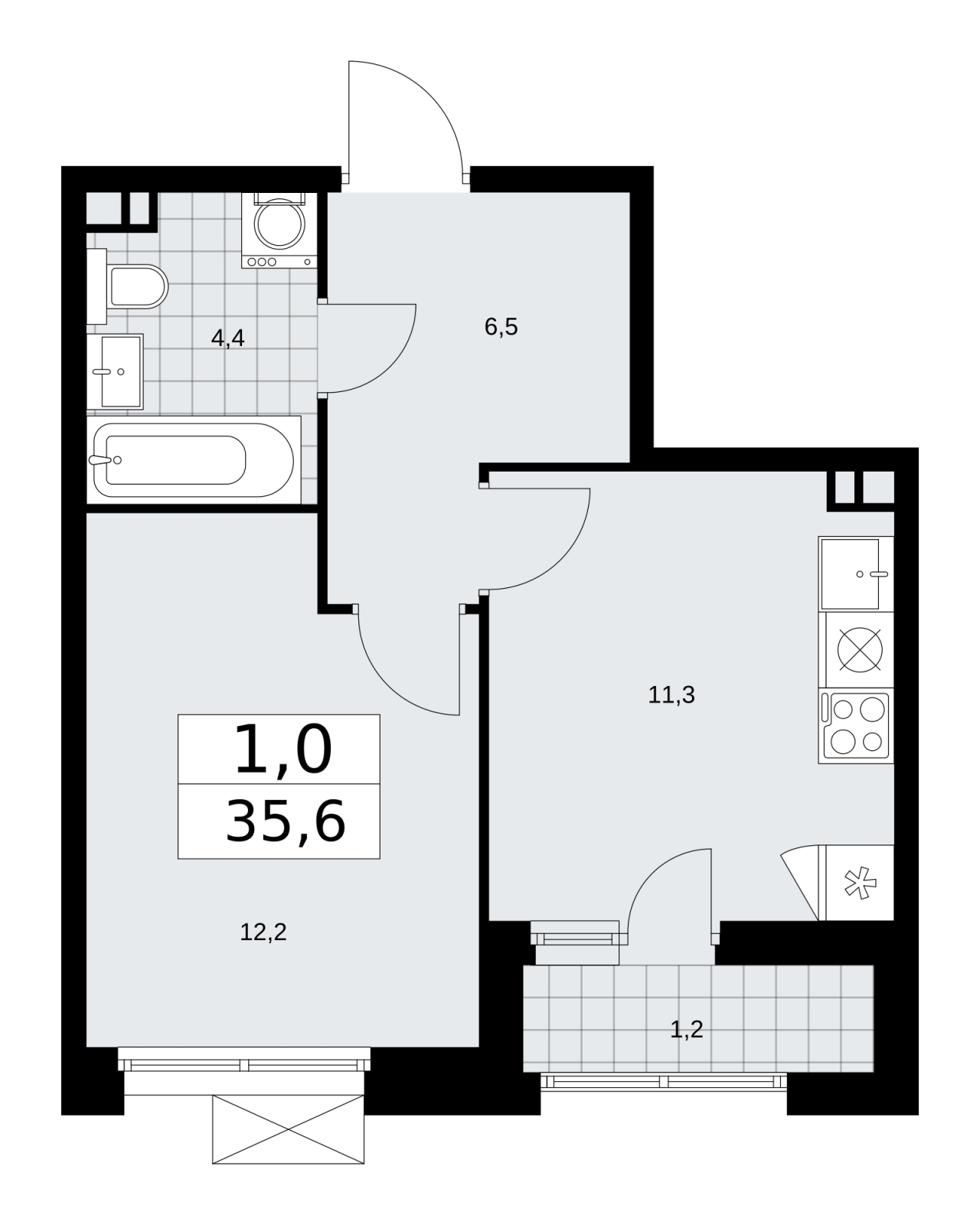 3-комнатная квартира с отделкой в ЖК Бунинские кварталы на 20 этаже в 1 секции. Сдача в 1 кв. 2026 г.